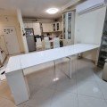 Стол-консоль раскладной белый глянцевый