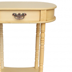 Овальный приставной столик с ящиком и полкой 049