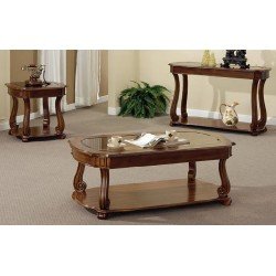 Журнальный столик из дерева со стеклянной столешницей HSC105