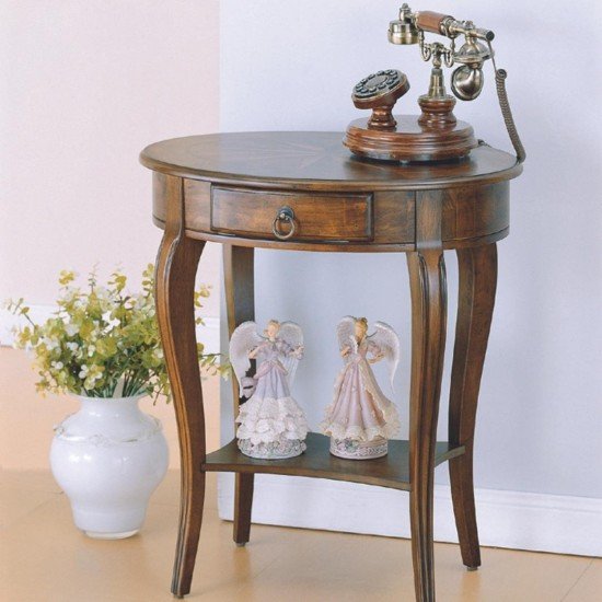 Овальный приставной деревянный столик B0263