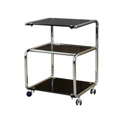 Сервировочный стол из каленого стекла черного цвета Z02 Сервировочный стол из каленого стекла черного цвета Z02