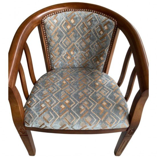 Деревянный стул с подлокотниками 7400-3 Мебель, Столы и Стулья, Стулья, Стулья деревянные, Тканевые стулья, Мебель ROSEWOOD, Кресла в гостиную , Кресла для лобби