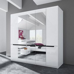 Шкаф для одежды с зеркалом Hektor White 21 Шкаф для одежды с зеркалом Hektor White 21