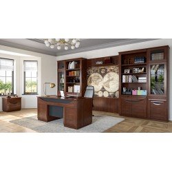 Витрина двойная с открытыми полками BARI - массив дуба