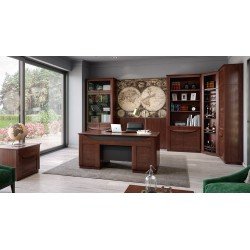 Витрина одинарная с открытыми полками BARI (S) - массив дуба 