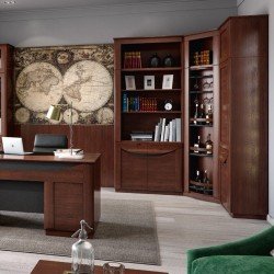 Угловая антресоль BARI (S) со стеклянной дверцей - массив дуба 