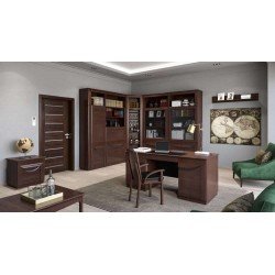 Шкаф одинарный высокий с 2 закрытыми секциями BARI - массив дуба 