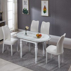 Овальный стол со стеклянной столешницей