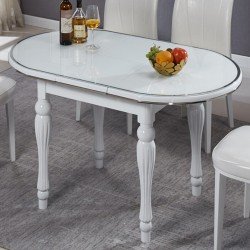 Овальный стол со стеклянной столешницей