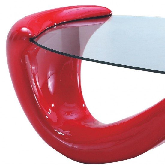 Стеклянный журнальный столик овальной формы