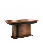 Обеденный стол раскладной на ножке-колонне VIGO - натуральный шпон