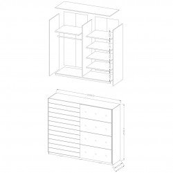 Шкаф-купе с зеркалом BETA - Monastery oak 78