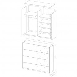 Шкаф-купе с зеркалом BETA - White glossy 57 Шкаф-купе с зеркалом BETA - White glossy 57