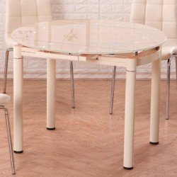 Круглый стол со стеклянной столешницей, диаметр 98 см Круглый стол со стеклянной столешницей, диаметр 98 см