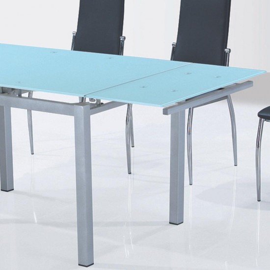 Стеклянный обеденный стол раскладывающийся 110 см