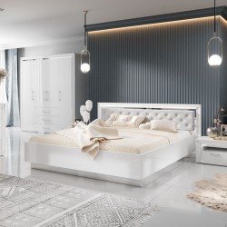 Двуспальная кровать ARNO White 32 для матраса 180/200 Двуспальная кровать ARNO White 32 для матраса 180/200