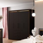 Шкаф 4-хдверный ARNO Black 20