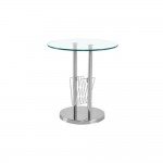 Приставной стеклянный столик с полкой для журналов