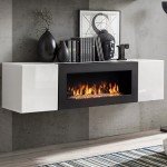 Подвесной комод FLY с биокамином - White