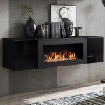 Подвесной комод FLY с биокамином - Black