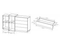 Комод 3D (F) белого цвета с деревянными вставками