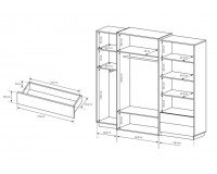 Шкаф 3D WHITE Мебель, Мебель для спальни, Шкафы и гардеробы, Спальни, Модульная мебель, Шкафы и Гардеробы, Шкафы распашные, Спальня 3D WHITE