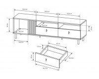 Телевизионная тумба MADIS, длина 165 см Мебель, Мебель в гостиную, Стенки модерн, Модульная мебель, Телевизионные тумбы (TV), Коллекция MADIS