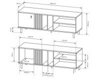 Телевизионная тумба MADIS, длина 138 см